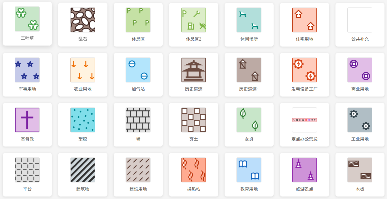 GIS地图SVG图标库展示