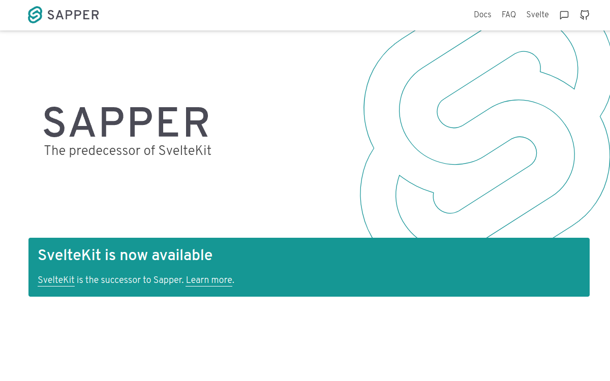 Sapper 官网首屏