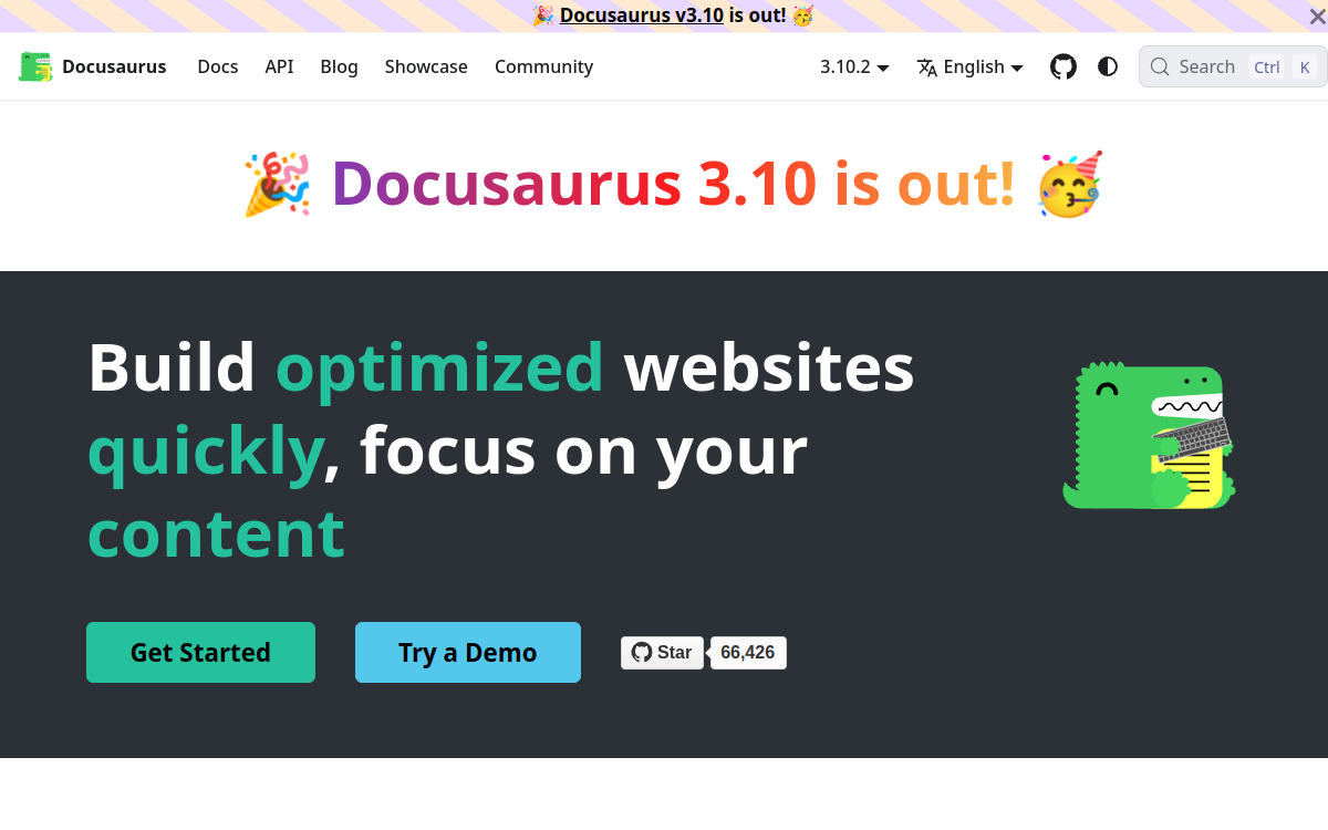 Docusaurus 官网首屏