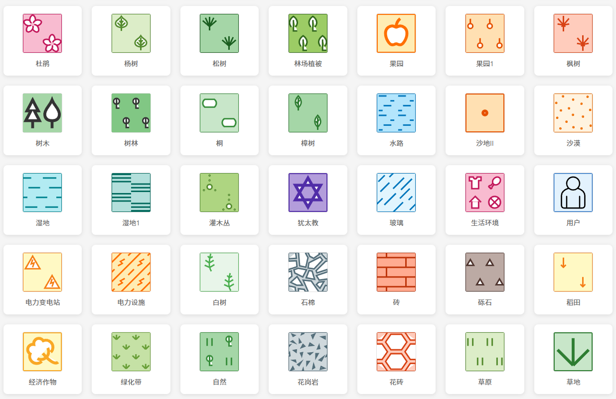 GIS地图专用SVG矢量图标库 - 114个市政管网设施标注图标 | 燃气热力管道阀门 | 公共设施地标 | 无损缩放 | 支持动态样式