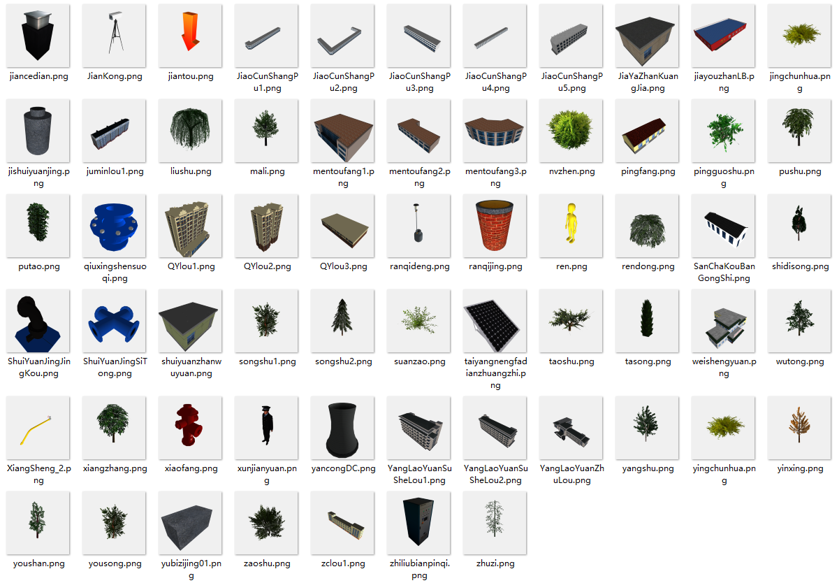 三维城市建筑与自然景观模型库 - 100+ glTF 模型资源包 | WebGL/Three.js / Cesium 即用型3D资产