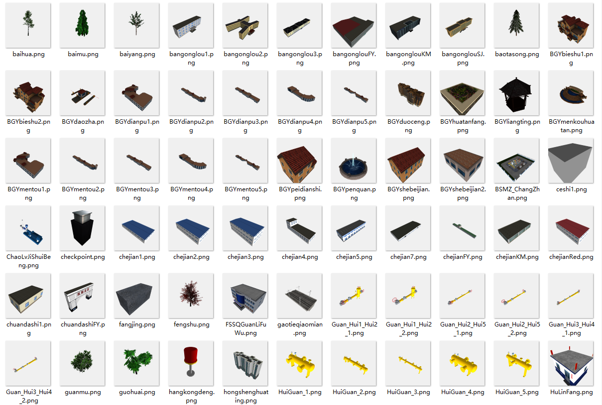 三维城市建筑与自然景观模型库 - 100+ glTF 模型资源包 | WebGL/Three.js / Cesium 即用型3D资产